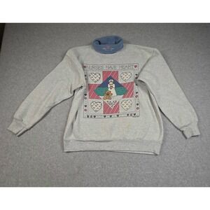 Gopher Sport Nurses Have Heart Sweatshirt Gray Mock Neck Petite Medium Vintage